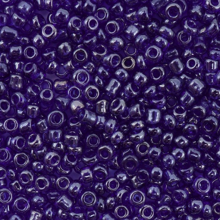 Бисер, (стекло), 11/0, упак./20 гр., Astra&Craft (108 синий/прозрачный, глянцевый)