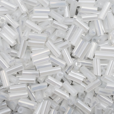 Стеклярус Astra&Craft 5мм, 15г (141 белый/жемчужный)