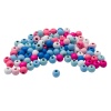 4AR396 Бусины деревянные, цветной микс, круглые, 8мм, 18гр, 100шт/упак, Astra&Craft (Сине-розовый микс)