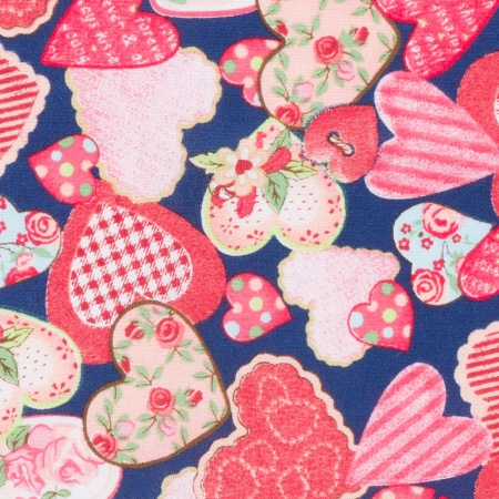 Бязь набивная рис 13137 вид 1 'Сердечки', 50*50см, Astra&Craft