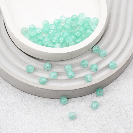 1301131 Бусины стеклянные 'Нефритовое кракле' 6мм, упак/59шт., Astra&Craft (2 бирюза)