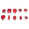 МФ-5 Хрустальные стразы в металлических цапах, форма страз: МИКС, красный, 10 шт/упак.