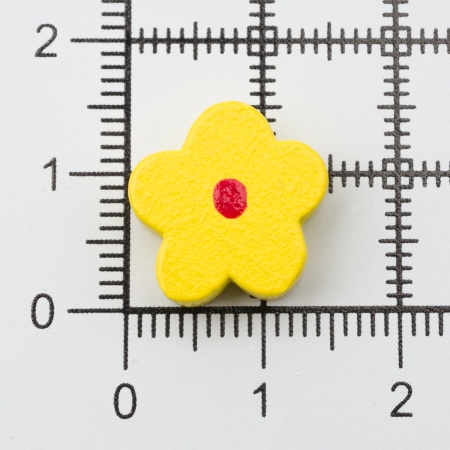 4AR404 Бусины деревянные, цветной микс, цветочки, 15гр, 25шт/упак, Astra&Craft