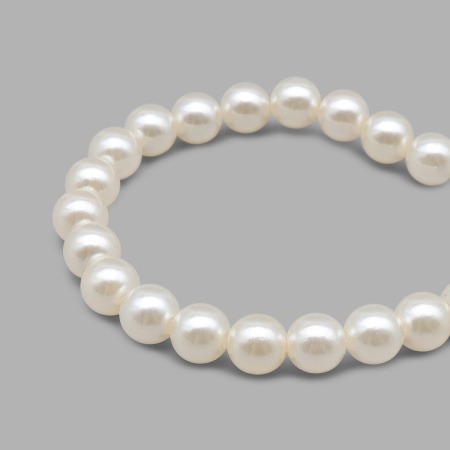 Бусины пластиковые, 'жемчуг', цветные, круглые, 8мм, 25гр, Astra&Craft (004 NL топленое молоко)