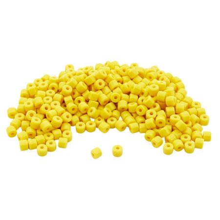 2141 Бусины пластиковые, цилиндр, 5*6мм, 50гр Astra&Craft (019 желтый)