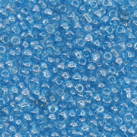 Бисер, (стекло), 11/0, упак./20 гр., Astra&Craft (103 голубой/прозрачный, глянцевый)