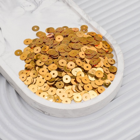 Пайетки плоские, 6 мм, упак./10 гр., Astra&Craft (А1 золото)