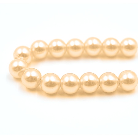 Бусины пластиковые, 'жемчуг', цветные, круглые, 8мм, 25гр, Astra&Craft (005 NL бежевый)