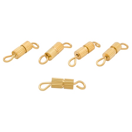 Замок винтовой для бус, 8*3мм, уп. 5шт Astra&Craft (MH.11191-1 золото)