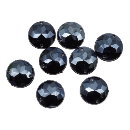 Стразы пришивные, акриловые, 15мм, 8шт/упак (круглые) Astra&Craft (графит АВ)