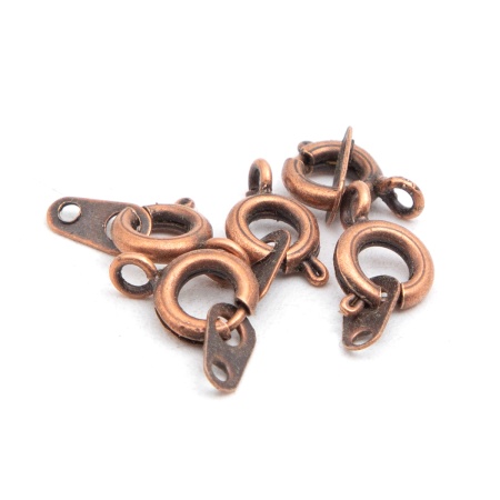 4AR2041 Замок для бус кольцо с ответной частью, 9 мм, 5 шт/упак, Astra&Craft (медь)