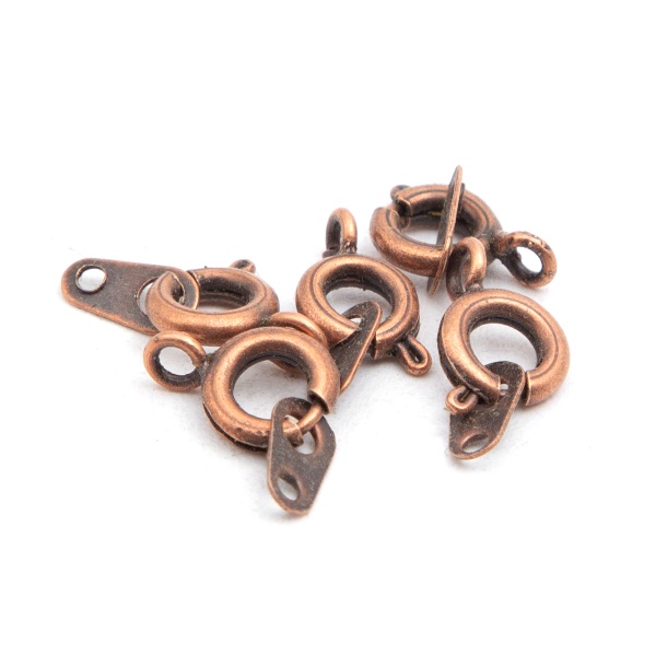 4AR2041 Замок для бус кольцо с ответной частью, 9 мм, 5 шт/упак, Astra&Craft (медь)