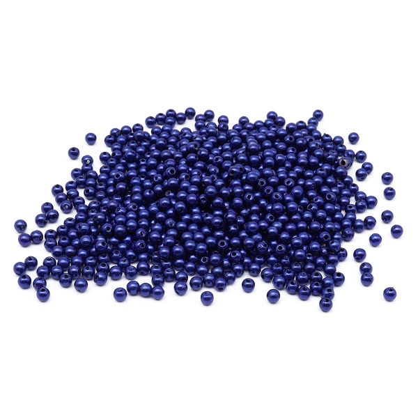 Бусины пластиковые, 'жемчуг', цветные, круглые, 4мм, 25гр, Astra&Craft (MH.КР.04.A33.02 синий)