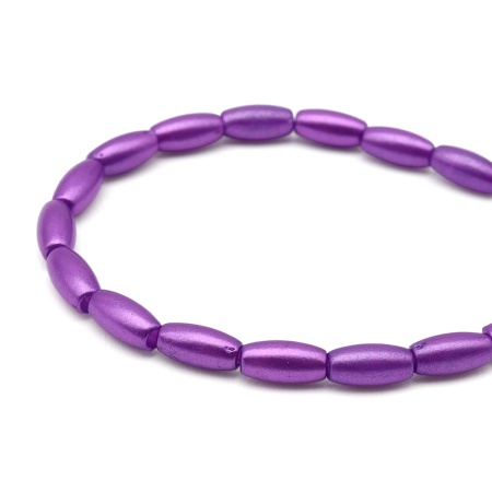 4AR293/294 Бусины пластиковые, 'жемчуг', цветные, рис, 3*6мм, 15гр, Astra&Craft (темно-фиолетовый)