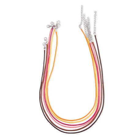 Набор вощенных шнуров с карабином для украшений 45см d-2мм 6шт