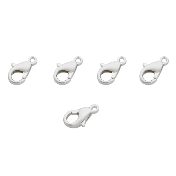 4AR233 Замок для бус карабин 10мм, 5шт/упак, Astra&Craft (Серебро)