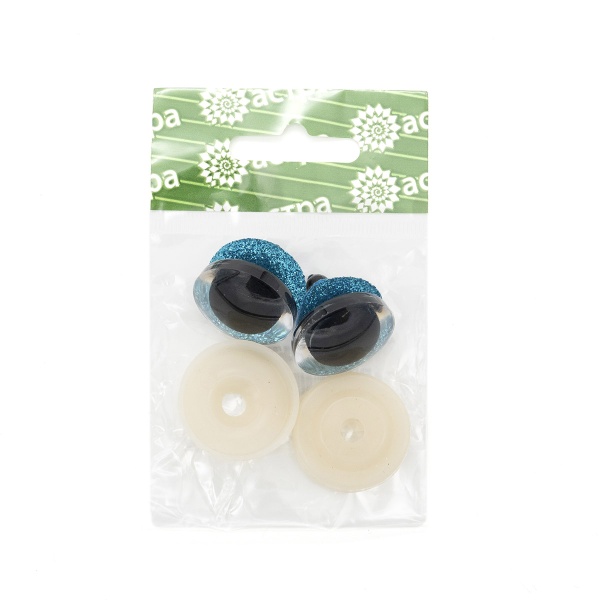 AR1220-A Глаза искристые голубые 25мм, 2шт/упак