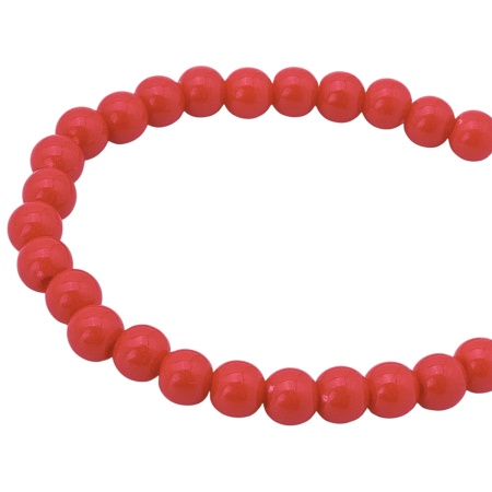 Бусины пластиковые, глянцевые, цветные, круглые, 6мм, 15гр, 130(+/-10)шт/упак, Astra&Craft (37# красный)