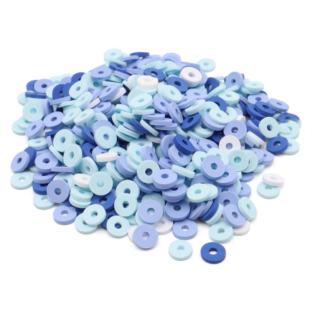 Бусины плоские из полимерной глины 6мм 20г, Astra&Craft (B5 сине-голубой микс)