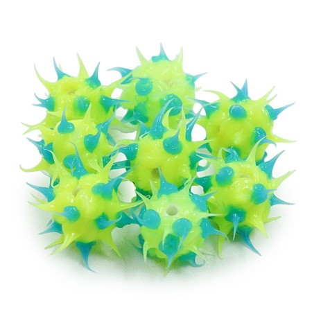 RUB0001C Бусины резиновые с шипами, 12 мм, упак./8 шт., Astra&Craft (05 салатовый/синий)