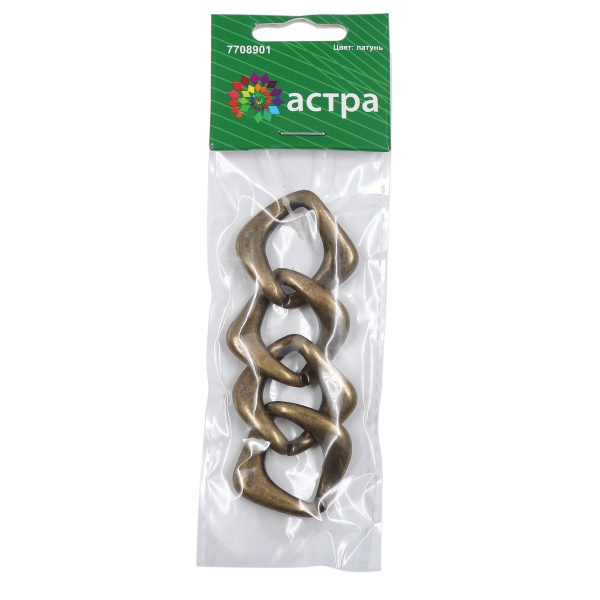 3785 Цепь, 10см, размер звена 34х34мм (латунь)