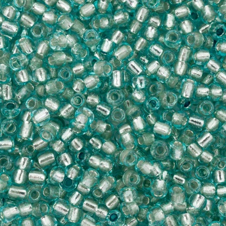 Бисер, (стекло), 11/0, упак./20 гр., Astra&Craft (47А голубой/прозрачный с серебрист. центром ( кругл. Отв))