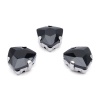 ТЦ022НН12 Хрустальные стразы в цапах треугольные (серебро) черный 12мм, 3шт/упак Astra&Craft
