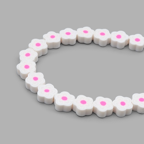 ZZ1346 Бусины из полимерной глины 'Цветочек белый', 50шт/упак, Astra&Craft