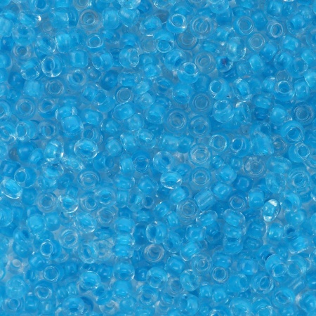 Бисер, (стекло), 11/0, упак./20 гр., Astra&Craft (133В голубой/прозрачный с цветным центром)