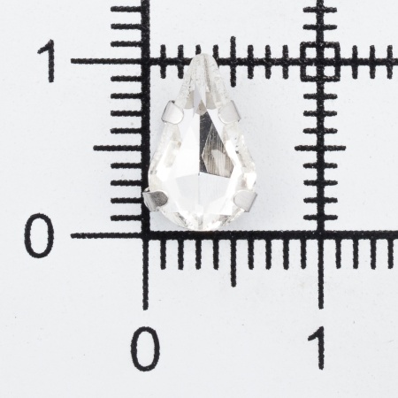 АЦ001НН610 Хрустальные стразы в цапах формы 'капля', белый, 6х10мм, 7шт