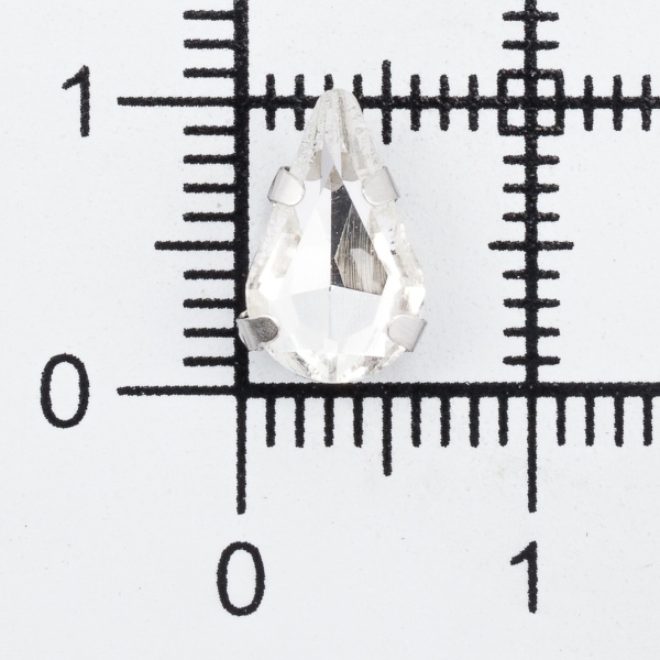 АЦ001НН610 Хрустальные стразы в цапах формы 'капля', белый, 6х10мм, 7шт