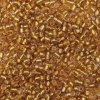 Бисер, (стекло), 11/0, упак./20 гр., Astra&Craft (22В золотой/прозр.серебрист.центр(круг.отв.)))