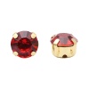 ЗЦ012НН88 Стразы в цапах круглые (шатоны) 8 мм цвет: красный, оправа: золото, 10 шт\упак