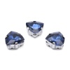 ТЦ023НН12 Хрустальные стразы в цапах треугольные (серебро) полуночный синий 12мм, 3шт/упак Astra&Craft
