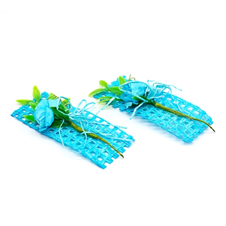 Цветок на сетке, 9 см, 2шт/уп (голубой)