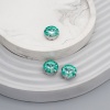 РЦ035НН12 Хрустальные стразы круглой формы в цапах 'риволи', бирюзовый, 12 мм, 3 шт.