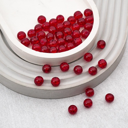 1301138 Бусины стеклянные 'Кракле' 8мм, упак/46шт., Astra&Craft (1 красный)