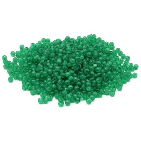 2004 Бусины пластиковые, полупроз., цветные, круглые, 4мм, 20гр, 600(+/-20)шт/упак, Astra&Craft (AD053 изумрудный)