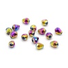 11350 Бусины стеклянные, гальваника, граненые, капля, 5*7мм, 15шт/упак (5-радужный)