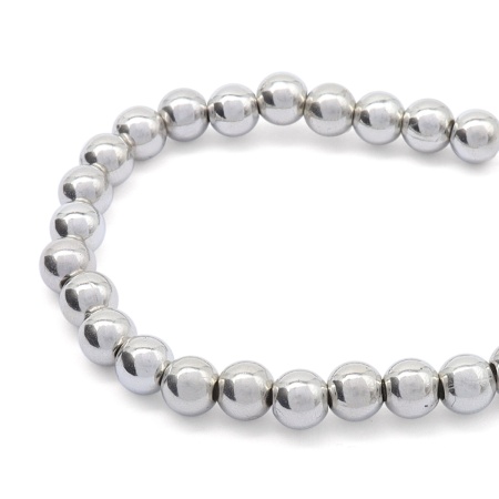 MH.КР Бусины пластиковые, под металл, 6мм 15гр (130+/-10шт), Astra&Craft (MH.КР.06 серебро)