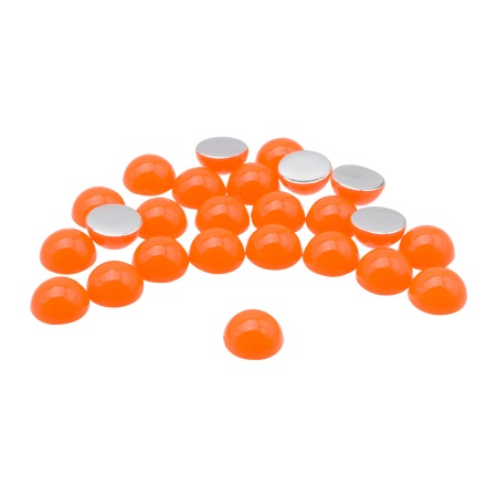Полубусины пластиковые, 'желейные', полупрозрачные в цвете, 8мм, 25шт/упак, Astra&Craft (J25 неоновый оранжевый)