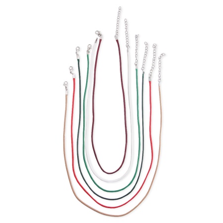 Набор вощенных шнуров с карабином для украшений 45см d-2мм 6шт