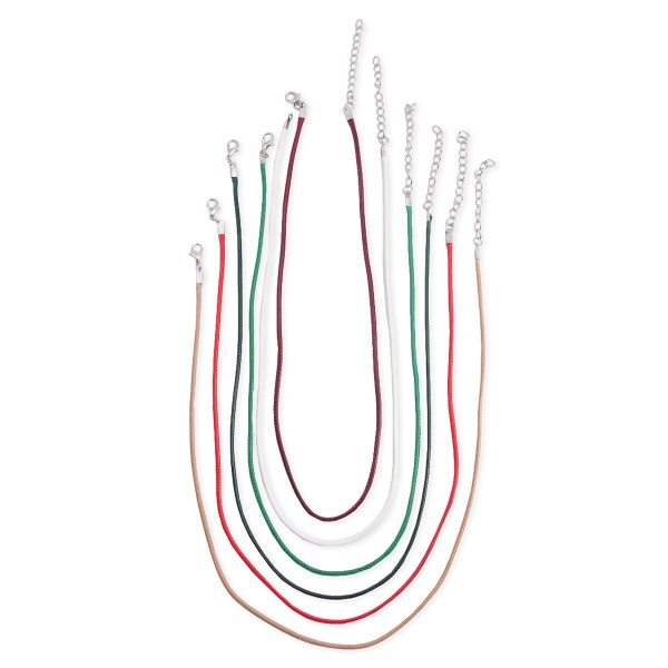Набор вощенных шнуров с карабином для украшений 45см d-2мм 6шт