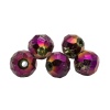 11394 Бусины стеклянные, гальваника, граненые, круглые, 12мм, 5шт/упак (4-фиолет)