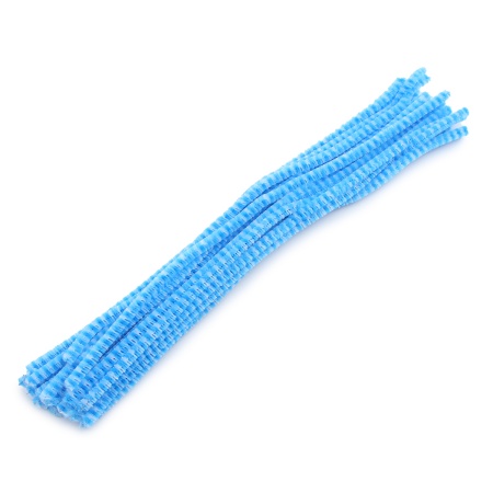 Проволока синельная двухцветная, 6мм*300мм, 30шт/упак, Astra&Craft (B-051белый/голубой)