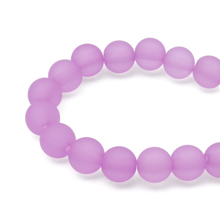 2008 Бусины пластиковые, полупроз., матовые цвет., круглые, 8мм, 20гр,70(+/-5)шт/упак, Astra&Craft (013 сиреневый)