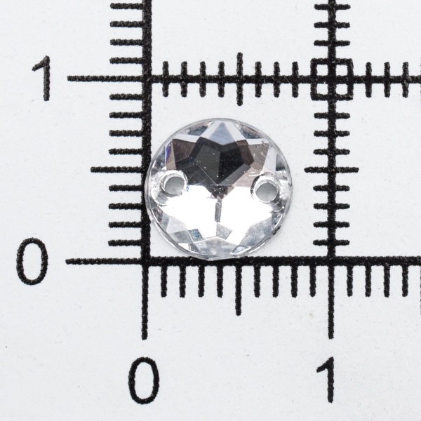 Стразы пришивные, акриловые, 8мм, 20шт/упак (круглые) Astra&Craft (N38 прозрачный)