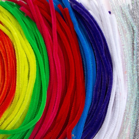 Проволока синельная для творчества пушистая+блестящая, 6мм*300мм, 10 цветов, 100 шт/упак, Astra&Craft
