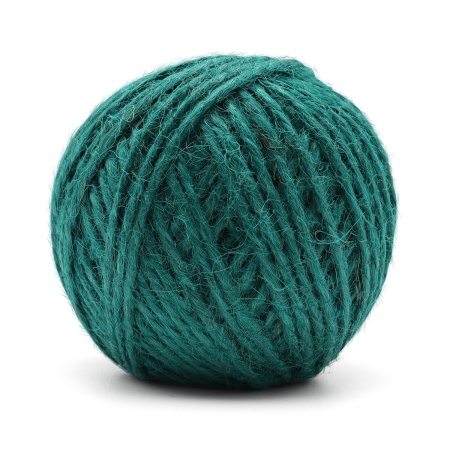 74973 Шпагат джутовый 2-х ниточный 1120 текс, качество СВ, 1,12 мм*50 м, 50 гр (+/- 5 гр), цветной (зеленый)