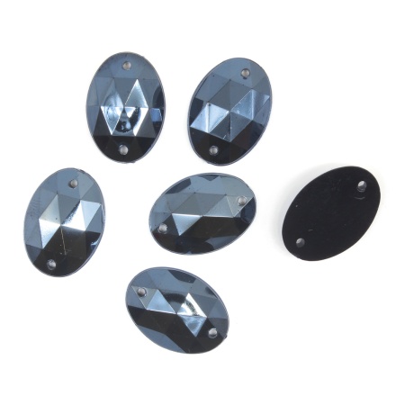 Стразы пришивные, акриловые, 13*18мм, 6шт/упак (овальные) Astra&Craft (36 графит)